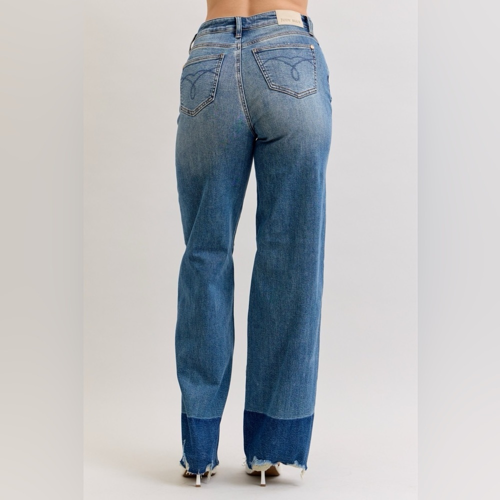 Judy Blue Raw Hem High Waist Column Straight Jeans​ - Picture 7 of 10